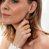 Forglemmigej Blomst, Statement ring, forgyldt