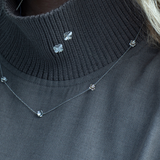 Forglemmigej halskæde sølv med justerbar kæde