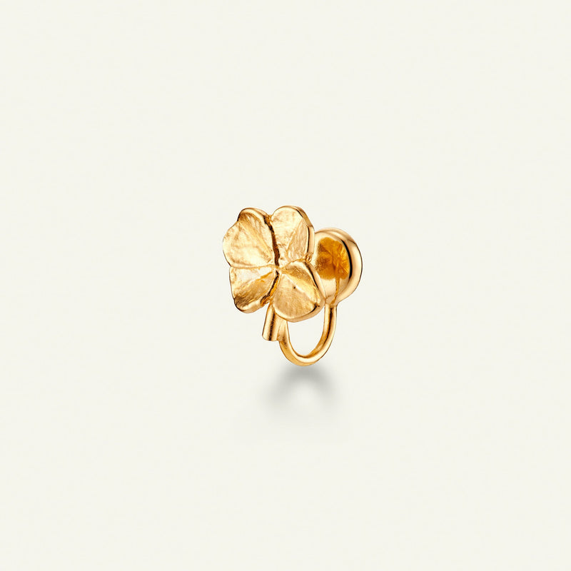 Firkløver ear cuff, forgyldt