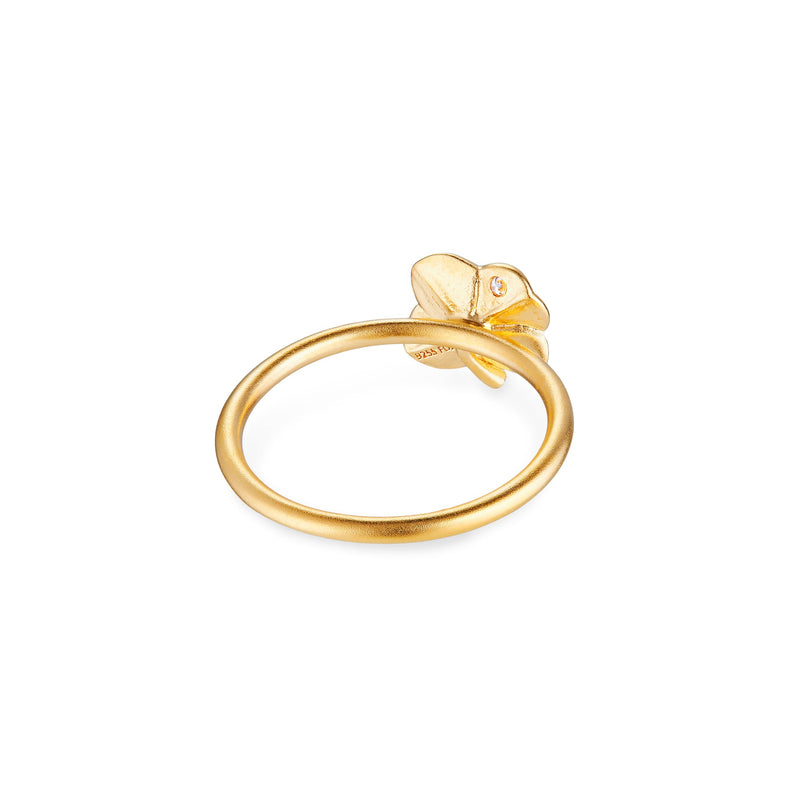Firkløver ring 18 karat guld med diamant