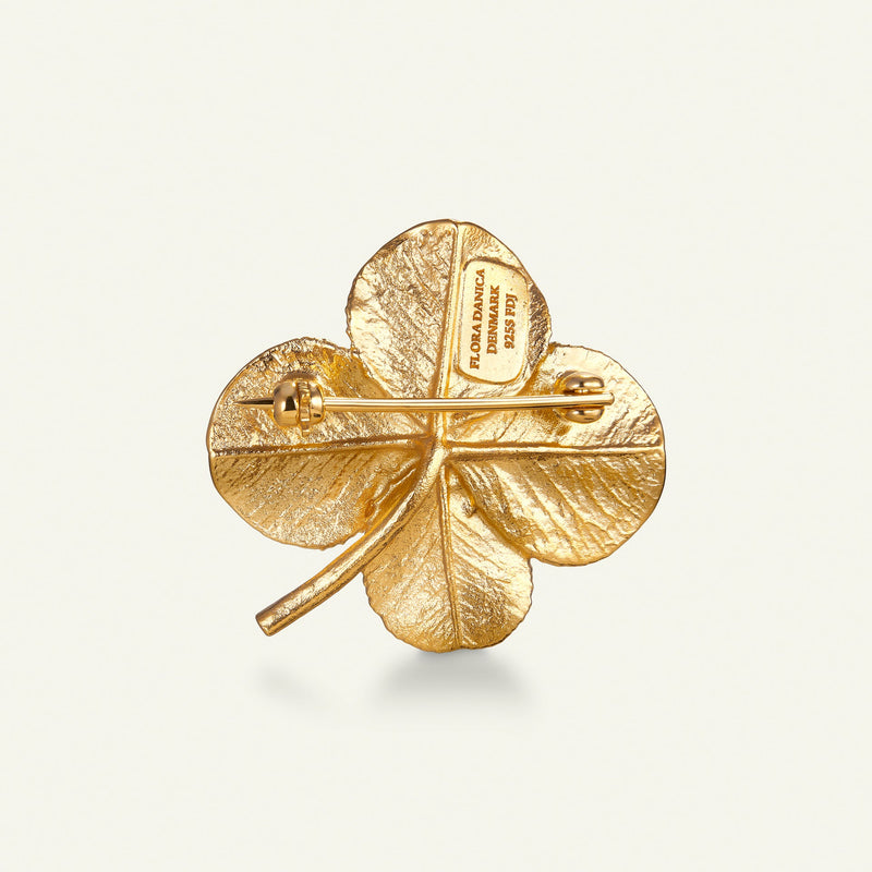 Firkløver broche 18 karat guld
