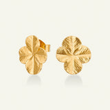 Firkløver Statement ørestikkere forgyldt