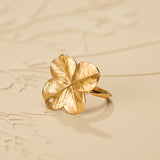 Firkløver Statement ring 18 karat guld med naturlig diamant