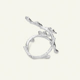 Forglemmigej Blomst, Statement Ring, Sølv