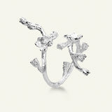 Forglemmigej Blomst, Statement Ring, Sølv