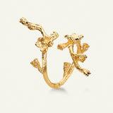 Forglemmigej Blomst, Statement Ring, Forgyldt