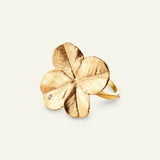 Firkløver Statement ring 18 karat guld med naturlig diamant