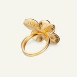 Firkløver Statement ring 18 karat guld med naturlig diamant