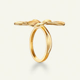 Firkløver Statement ring 18 karat guld med naturlig diamant