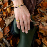 Forglemmigej Blomst, Statement ring, forgyldt